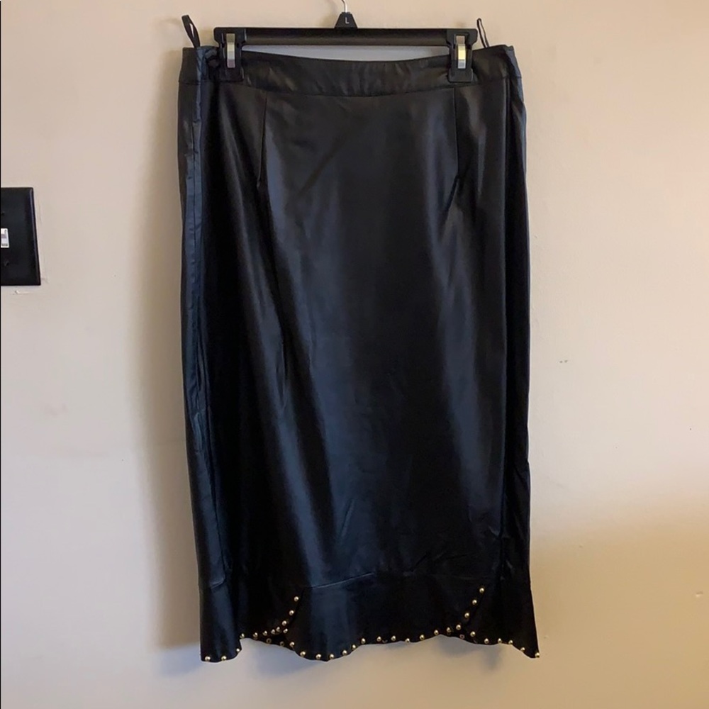 Pleather Black studded skirt